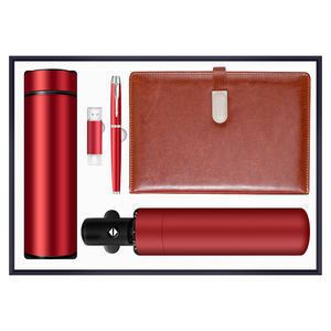 Ensemble cadeau de bienvenue au style professionnel exquis : Parapluie à ouverture <span class=keywords><strong>et</strong></span> fermeture automatiques, Thermos en acier inoxydable, Carnet A5, Clé USB 16 Go - Product Image 3