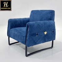 Italie minimalisme extérieur Designer canapé chaise ensemble doux blanc velours fauteuil pour villa