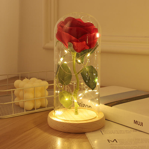 Flannel feel simulation rose decoration led light creative gift lover Tanabata <b>girlfriend</b> gift - Product Image 2