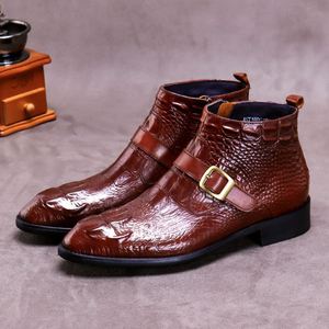 Vente en gros de chaussures en cuir pour hommes, bottes en cuir de crocodile, bottes en cuir véritable pour hommes, bottes de ville pour hommes - Product Image 3