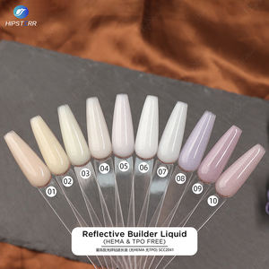 HEMA FREE & Gel de construction liquide auto-nivelant à la texture fine, effet opale pailleté, couleur argent, en flacon - Product Image 3