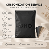 Pochette de présentation réutilisable noire mate personnalisée en film PE dépoli pour l'emballage de vêtements, t-shirts, sous-vêtements, chaussettes, chaussures et l'emballage de marques de détail
