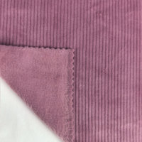 Tissu en velours côtelé tricoté en polaire, 94% polyester, 6% élasthanne, 280 GSM, confortable et chaud, prêt à être expédié