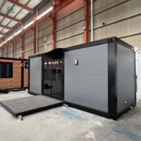 Mini maison conteneur préfabriquée pliable à aile unique, toit plat, personnalisable, de 10 pieds ou 15 pieds, pour studio mobile ou appartement extensible