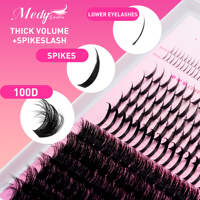 Bulu Mata Palsu Lembut Matte Hitam Buatan Tangan dengan Pita Transparan Tak Terlihat, Tersegmentasi, Alami, Tipis untuk Volume, DIY