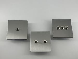 出厂价高端86型英国标准不锈钢拨动开关和插座2位2路酒店用黄铜拨动开关家用 - Product Image 2