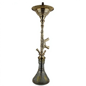 Auténtico Set de Hookah Khalil Mamoon con Diseño de Rifle y Cámara de Hielo - Shisha de 95cm con Núcleo de Latón Sólido - Product Image 1