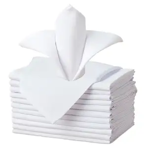 Wholesale white restaurant hotel dinner custom napkin wedding polyester satin/cotton/ damask/ linen table napkin for wedding