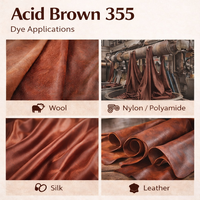 Colorants acides réactifs brun 355 haute pureté, force 200 %, résistants à l'humidité et à l'usure, marque LIECHEN pour textiles et cuir