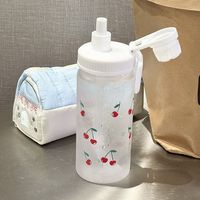 Bouteille d'eau et tasse à café Cherry Puppy PC - Double usage, portable, résistante à la chaleur, anti-fuite, avec paille, design moderne pour femmes