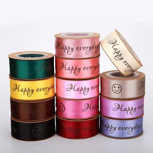 Silk Screen Ink Ribbon Hot Selling Cheap Custom Ribbon Strap Wate Rrepellent Satin Florist Ribbon