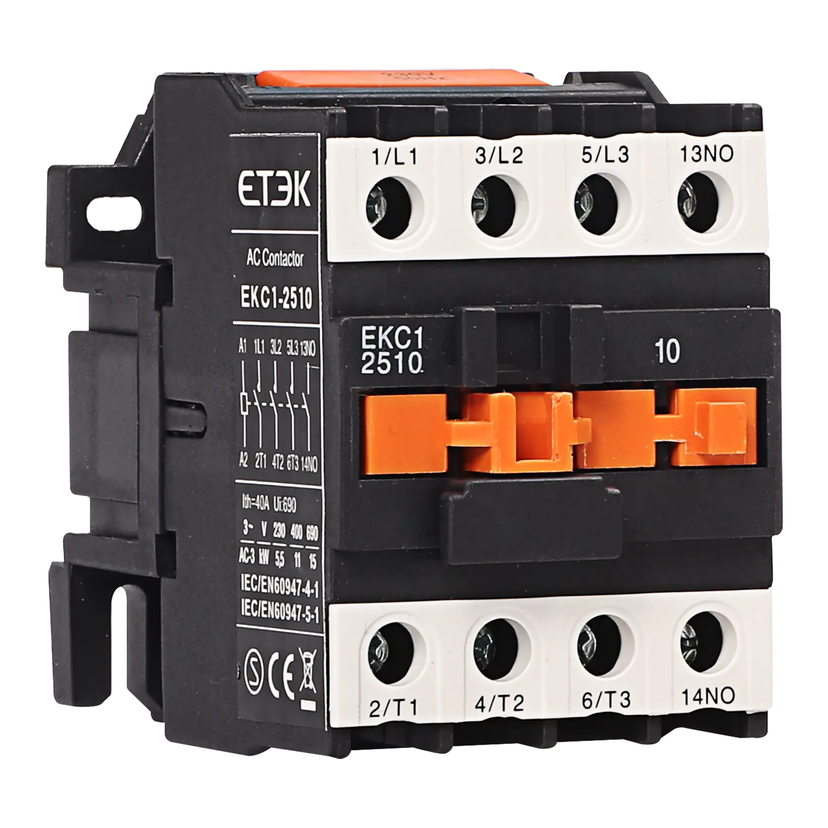 Contactor de 220V ETEK, contactor de CA de bajo voltaje 25A de alta calidad de 50Hz