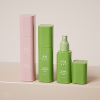 Nouveau produit : Flacon pulvérisateur carré en PET avec brume fine et différentes couleurs, brillant, vide, pour soins de la peau, idéal pour les voyages