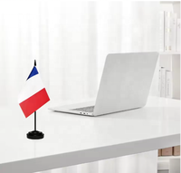 Drapeau de bureau du drapeau français 2026, petit mini drapeau de table de la France, base en aluminium, techniques d'impression numérique