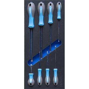 Outils, Ensembles d'outils, Ensemble de tournevis à pointe diamantée FERVI dans un plateau thermoformé souple - Product Image 1