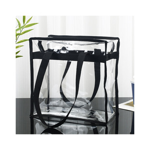 Sac fourre-tout transparent en PVC New Branches, 30x30x15cm, poignée noire, usage quotidien, sac de rangement imperméable - Product Image 3