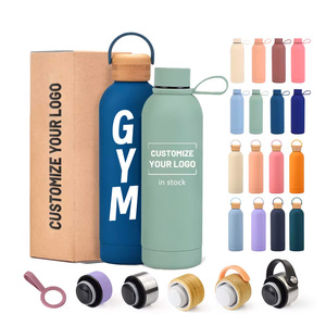 High Quality Black Matte Leak-Proof BPA Free Insulated Stainless Steel Drink Bottle 500ml 750ml 1L Sport Gym Water Bottle Spoon - Product Image 1
