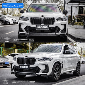 YICKU nouveauté pour BMW <span class=keywords><strong>X3</strong></span> G01 X3M G08 LCI <span class=keywords><strong>2023</strong></span> + mise à niveau SOOQOO Style sec en Fiber de carbone Kit de carrosserie avant lèvre arrière grille de diffuseur - Product Image 2