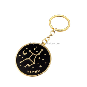 En vrac personnalisé signe du zodiaque porte-clés Cancer Bélier Gémeaux Scorpion Capricorne zodiaque métal émail <span class=keywords><strong>Horoscope</strong></span> porte-clés amis cadeau - Product Image 4