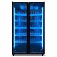 Réfrigérateur vertical à porte vitrée 550L Fabricant direct ISO 9001 48C Ambiante R290 LED