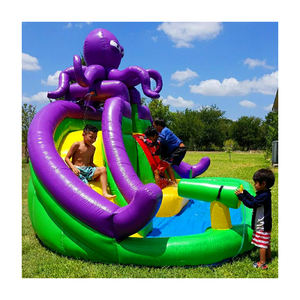 Tobogán acuático inflable del <span class=keywords><strong>pulpo</strong></span> del patio al aire libre con la <span class=keywords><strong>piscina</strong></span> de agua, tobogán mojado inflable de los niños - Product Image 1