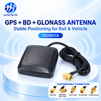Antenne magnétique triple système GPS BDS GLONASS à gain élevé 28dBi, étanche IP67, 50 ohms, câble RG174, connecteur SMA mâle pour véhicule ferroviaire
