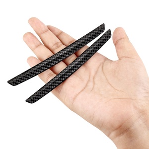 4-Pack Car Door Anti-Scratch Carbon Fiber Pattern Anti-Collision <b>Strips</b> Soft Adhesive Rearview Mirror Carbon Logo - Product Image 4