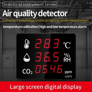 Détecteur de qualité de l'air numérique LED haute précision, moniteur de température et d'humidité, testeur de CO2 pour usage domestique/bureau/industriel - Product Image 3