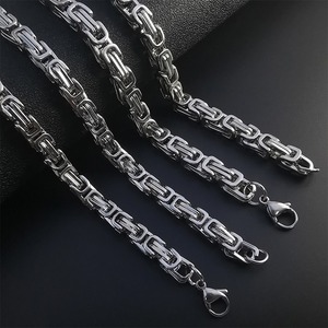 Colliers en chaîne de roi en acier inoxydable plaqué argent de 4 mm, 5 mm, 6 mm, 8 mm, chaîne à maillons pour hommes, bijoux cadeau - Product Image 3
