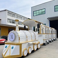 Trains miniatures électriques durables sans rails pour parcs d'attractions, centres commerciaux et visites intérieures/extérieures