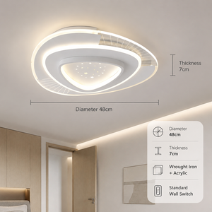 Lámpara de techo LED moderna de acrílico y hierro para interiores, montaje en superficie, 48 cm x 7 cm, para dormitorio, sala de estar, pasillo, decoración del hogar - Product Image 4