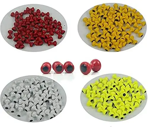 50pcs per pack Outstanding Lead Real Eyes Lead Dumbbell Beads With Eyes Lead Fly Tying Beads Fly Tying Materials (B10)
