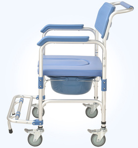 Chaise d'aisance de <span class=keywords><strong>douche</strong></span> de matériel médical de vendeur chaud chaise d'aisance pliable de chevet avec la toilette de roues - Product Image 5