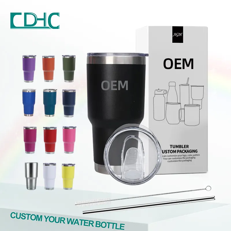 wholesale multicolor vacuum flask stainless steel tumbler 30 OZ double wall coffe tumbler customized insulation regular cup