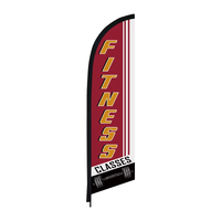 Benutzer definierte Werbung Feather Beach Flag mit doppelseitigem Logo-Druck Wind dichte Event-Funktion im Freien Digitaldruck techniken