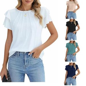 T-shirt à manches courtes ajusté à cordon de serrage avec imprimé peinture à l'huile Euro-Chic - Haut indépendant sexy et polyvalent pour femmes - Product Image 1
