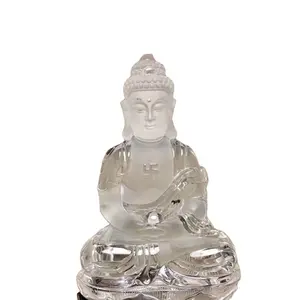 Natural clear quartz crystal hand carved Buddha carvings