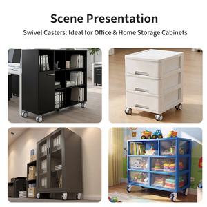 2 Zoll 2,5 Zoll 3 Zoll Einzel-/Doppelrollen-Lagerregal Rollender Aufbewahrungsschrank mit Rollen für Mobile Aufbewahrungsschränke - Product Image 3