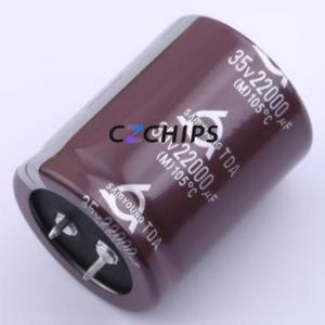 TDA35V22000M35*45 V Snap-in Aluminum Electrolytic Capacitor Through hole Component (THT),D35xL45mm 2200uF 20% 35V 10mm - Product Image 1
