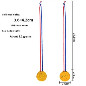 <span class=keywords><strong>Precio</strong></span> bajo Medalla Props Ganador Premio Medallas Niños Plástico Cobre Plata <span class=keywords><strong>Oro</strong></span> Premio Medallas con cinta para el cuello Fiesta Juego deportivo Favor - Product Image 6