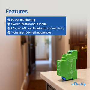 Variateur d'intensité Pro 1PM à 2 interrupteurs WiFi pour variateur intelligent, montage sur rail DIN, mesure de puissance, compatible Alexa <span class=keywords><strong>Google</strong></span> <span class=keywords><strong>Home</strong></span> - Product Image 2