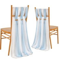 Rubans de chaise de mariage fantaisie en gros, décoratifs en mousseline, couvre-chaises en organza vert sauge