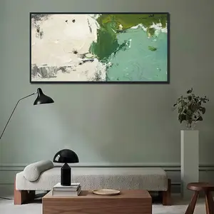 Original Art Modern Abstract Canvas Painting With Hand-Painted Artwork For Hotel Decor Wood Framed Art For Living Room