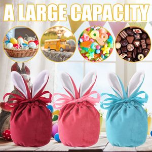 Bolsas de terciopelo para conejito de Pascua, bolsas para envolver regalos de dulces con orejas de conejo para Pascua, cumpleaños, Baby Shower, favores de fiesta - Product Image 2