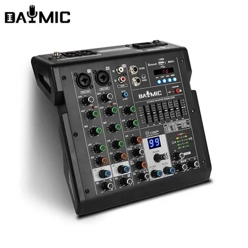 DAYMIC profesyonel mini 4 kanal 99 dsp efx usb stüdyo mikro kayıt dj ses ses mikseri konsolu