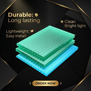 Lámina de Policarbonato Corrugado de Doble <span class=keywords><strong>Pared</strong></span>, Multicolor, de Alto Impacto, Moderna, con Protección UV, para Invernaderos y Techos - Product Image 2