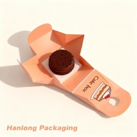 Boîtes à gâteaux pliables personnalisées avec logo, biodégradables, pour boutique de desserts, emballage de cupcakes, boîte à pain et à biscuits de luxe