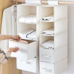 Organisateur de placard de chambre à coucher tridimensionnel en tissu de coton et de lin avec sacs de rangement inclus - Product Image 2