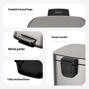 2025 Venta caliente <span class=keywords><strong>50</strong></span> <span class=keywords><strong>litros</strong></span> de acero inoxidable Rectangular cocina <span class=keywords><strong>cubo</strong></span> de <span class=keywords><strong>basura</strong></span> función de cierre diario <span class=keywords><strong>Pedal</strong></span> de pie más vendidos cubos de <span class=keywords><strong>basura</strong></span> - Product Image 5