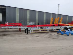 Semirremolque de Plataforma Plana de Acero Haoyue con Bloqueo Giratorio, Eje Doble, 60 Toneladas, Bajo, para Transporte de Contenedores - Product Image 6